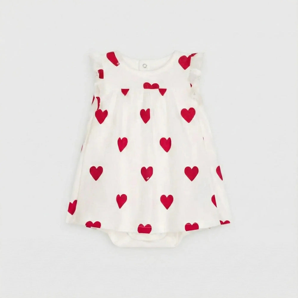 ABITO BODY PER BEBÈ IN COTONE BIOLOGICO CON MOTIVO A CUORE PETIT BATEAU Petit Bateau