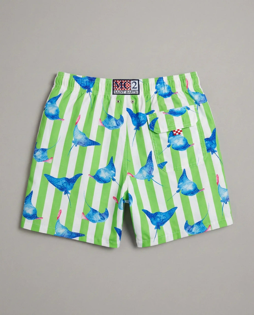 Costume Uomo Lighting 70 Verde Rigato MC2 Saint Barth | Stampa Razze Blu Mc2 Saint Barth