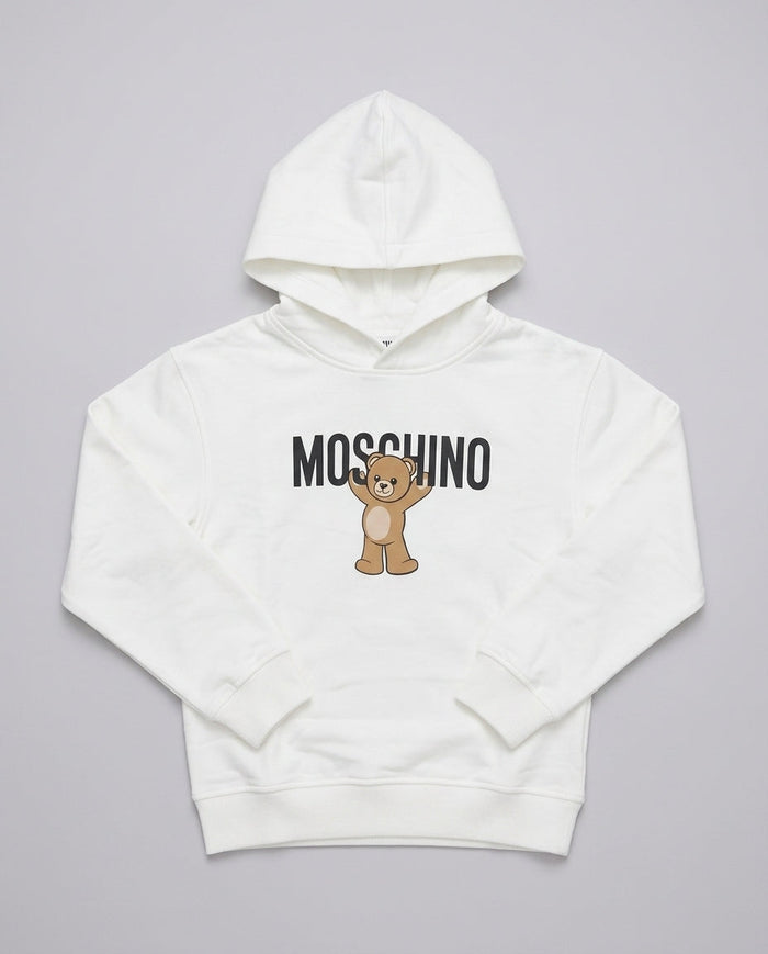Felpa Moschino Kids Bianca con Teddy Bear | Bambino 8-14 Anni – fronte
