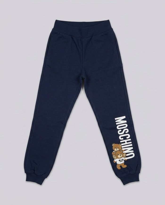 Pantalone Moschino Kids Blu Navy con Teddy Bear | Bambino 8-14 Anni – fronte
