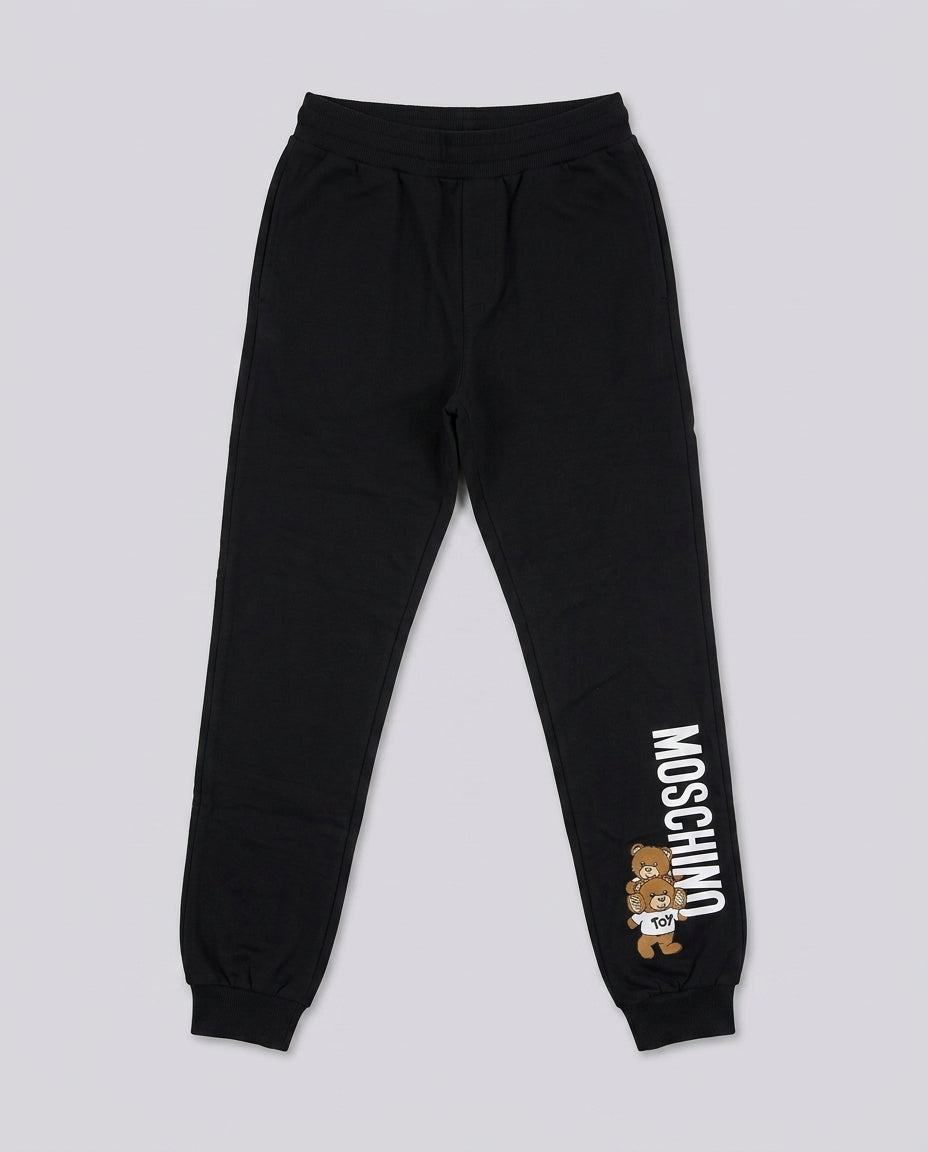 Pantalone Moschino Kids Nero con Teddy Bear | Bambino 8-14 Anni – fronte