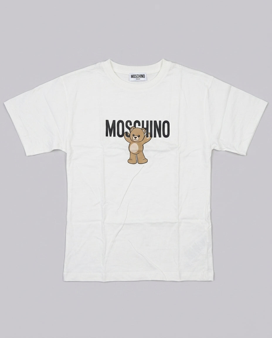 T-shirt Moschino Kids Bianca con Teddy Bear | Bambino 8-14 Anni – fronte