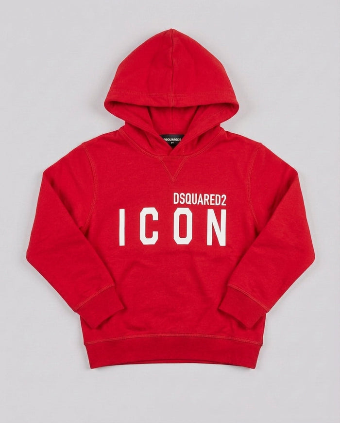 Dsquared2 Junior Felpa Hoodie ICON Rossa