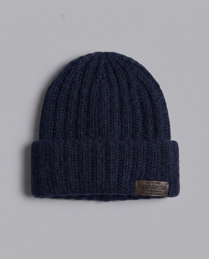 Dsquared2 Junior Cappello in Maglia Blu Navy