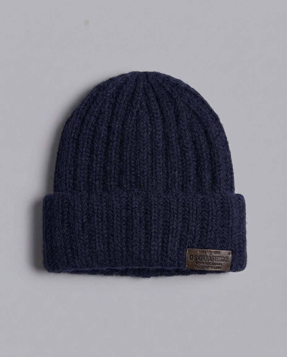 Dsquared2 Junior Cappello in Maglia Blu Navy