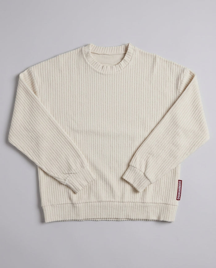 Dsquared2 Junior Felpa a Coste Panna