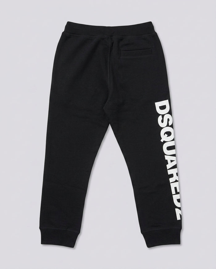 Dsquared2 Junior Pantaloni Jogger Foglia Neri - retro