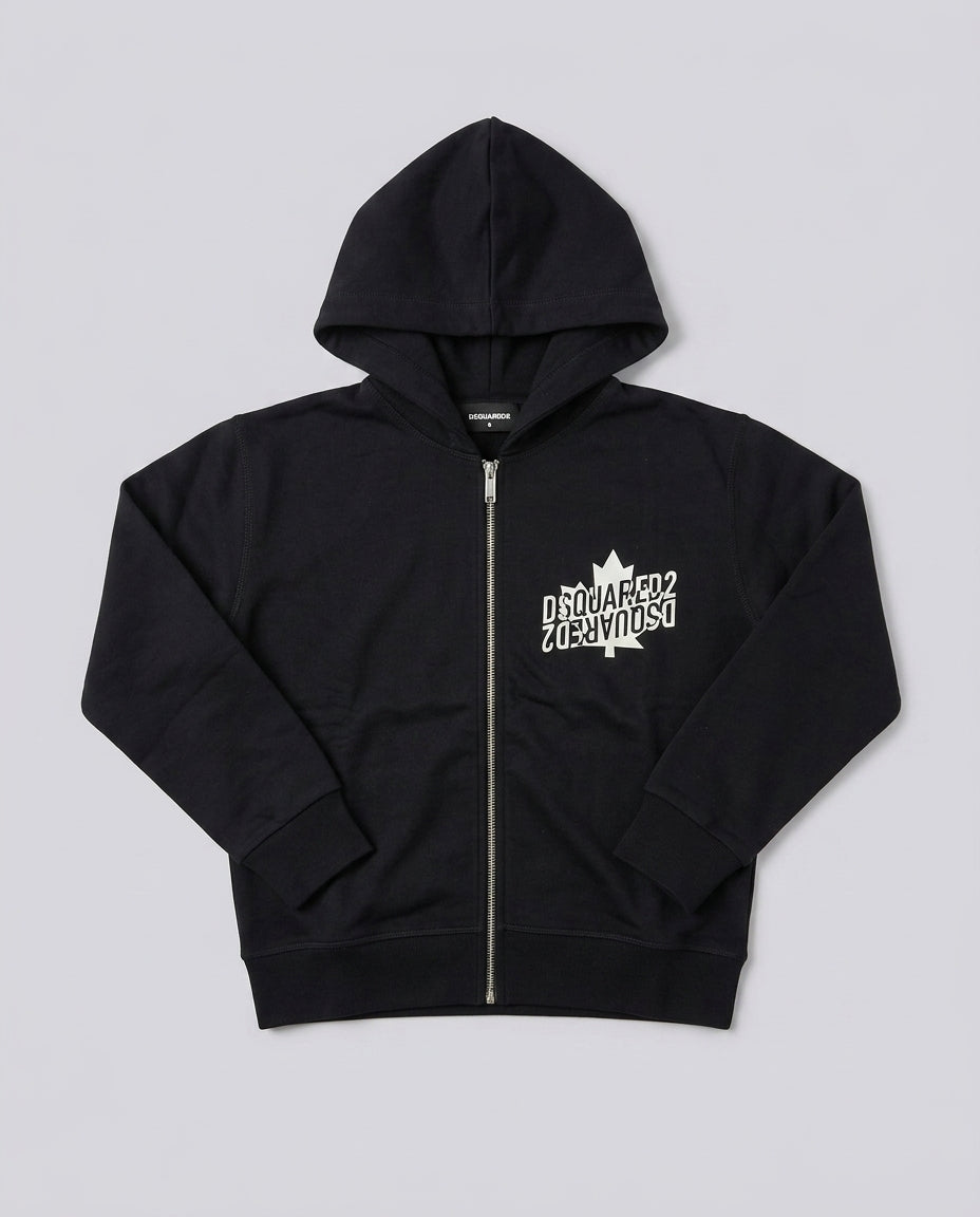 Dsquared2 Junior Felpa Zip Slouch Fit Nera