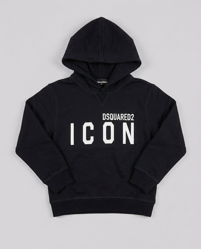 Dsquared2 Junior Felpa Hoodie ICON Nera
