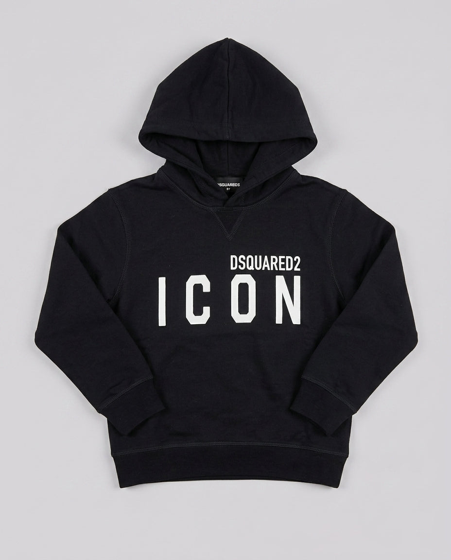 Dsquared2 Junior Felpa Hoodie ICON Nera