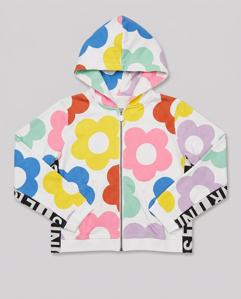 Stella McCartney Kids Felpa Zip Avorio Multi TV4C20