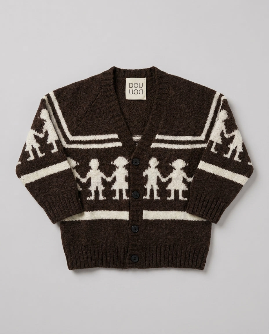 Douuod Kids Maglia Marrone Avorio DX9P20 | Junior 13 Anni