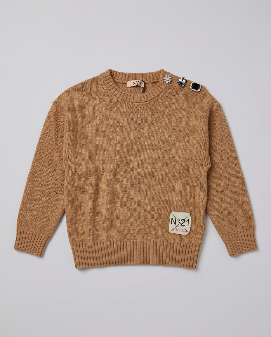 N21 Kids Maglia Cammello N2106W | Junior 14-16 Anni