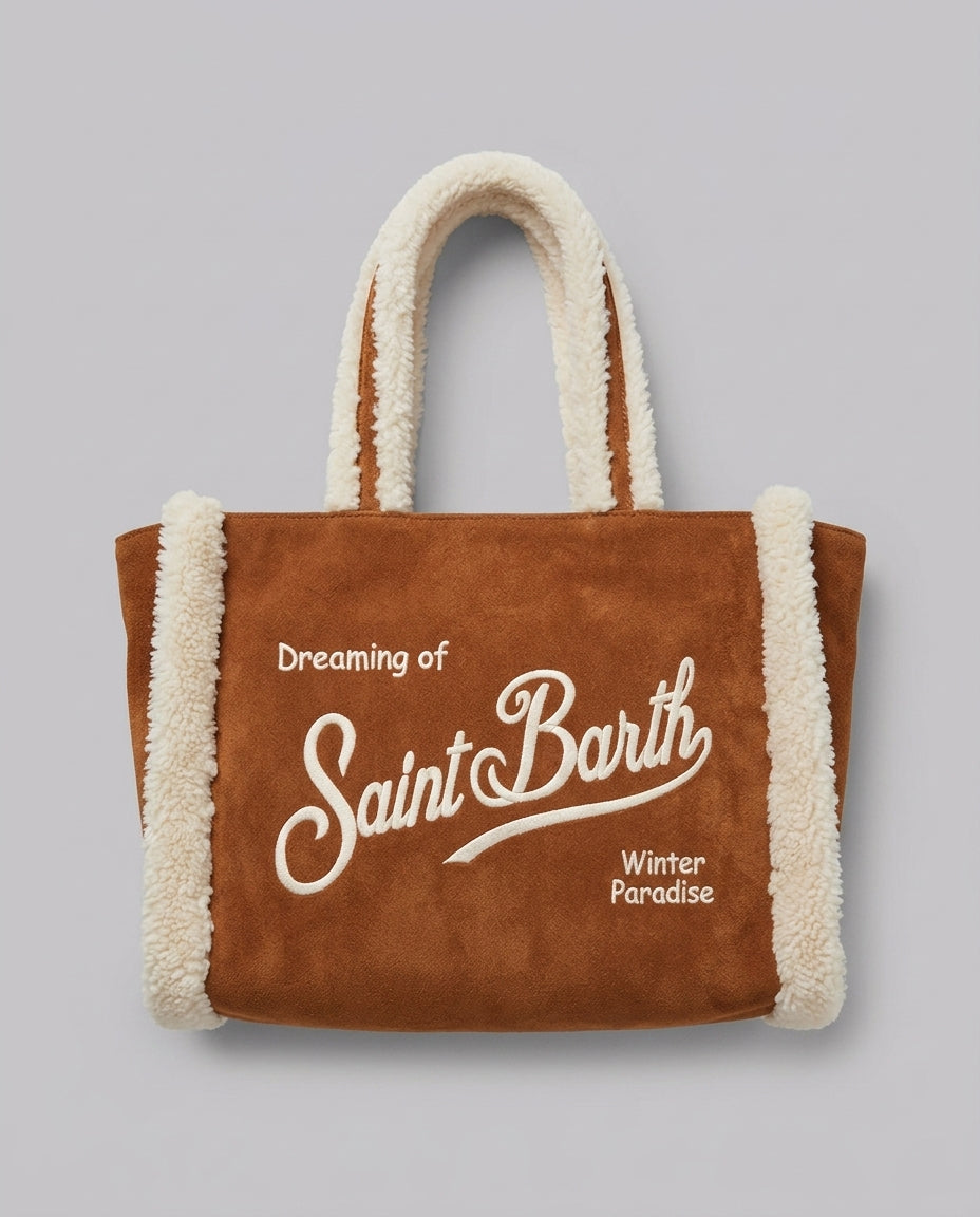 Borsa a Mano Saint Barth Kids Colette in shearling – fronte