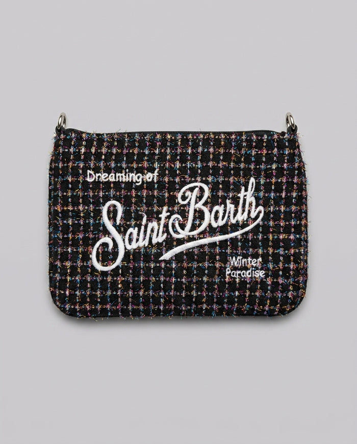Borsa Saint Barth Kids Parisienne Mini in tweed lucido – fronte