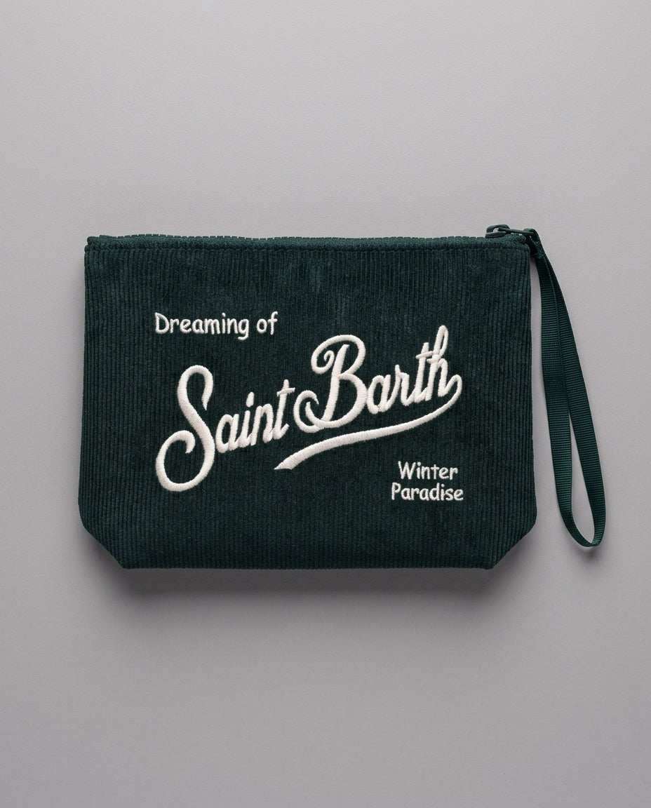 Pochette Saint Barth Kids Aline in velluto a coste – fronte