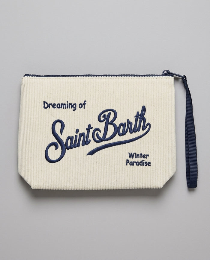 Pochette Saint Barth Kids Aline in velluto a coste – fronte