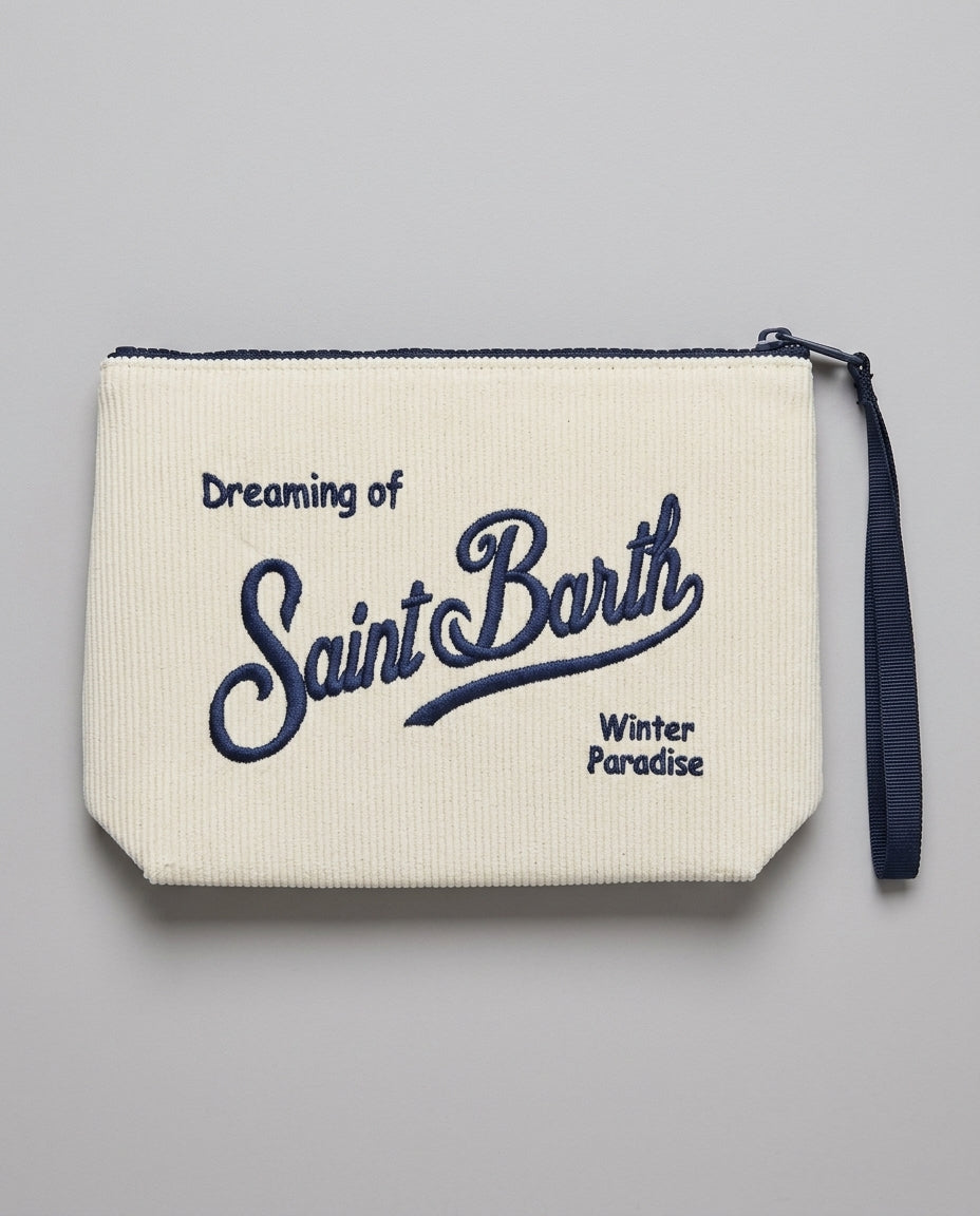 Pochette Saint Barth Kids Aline in velluto a coste – fronte