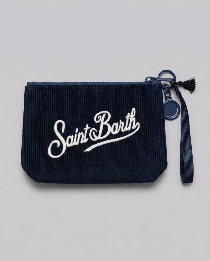 Pochette Mini Saint Barth Kids Aline in velluto a coste – fronte