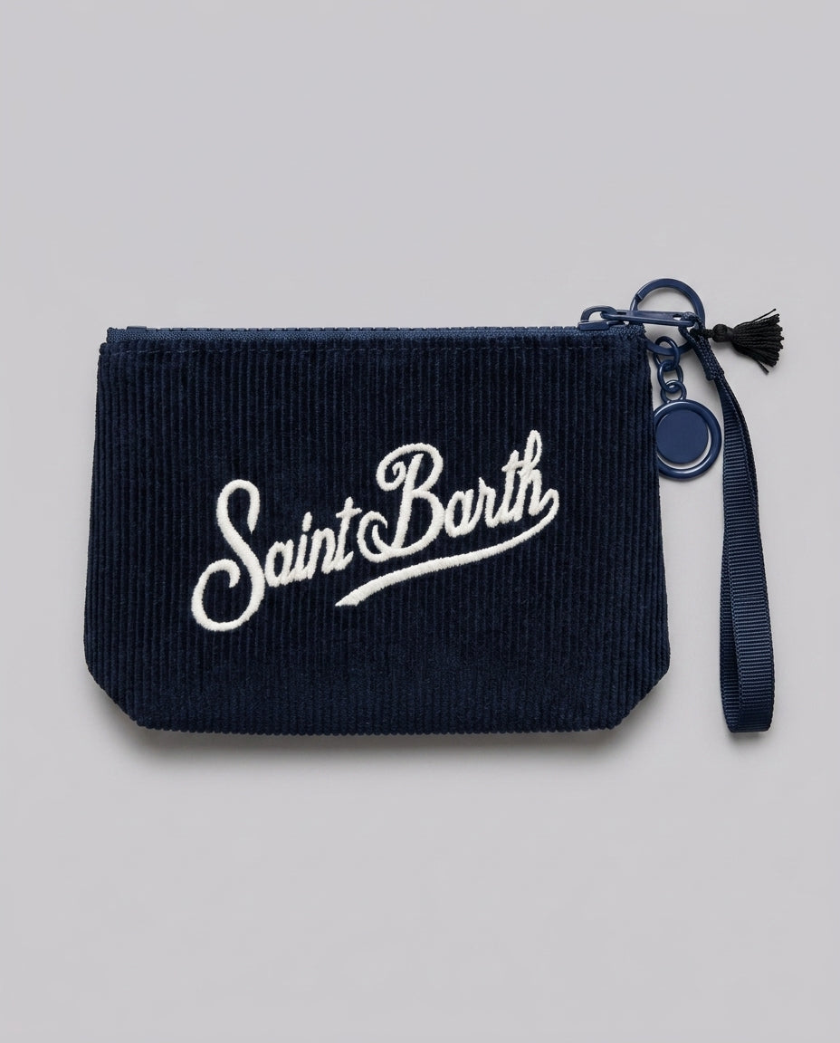 Pochette Mini Saint Barth Kids Aline in velluto a coste – fronte