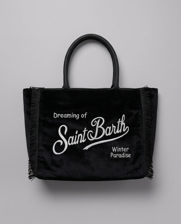 Borsa a Mano Saint Barth Kids Colette in velluto – fronte