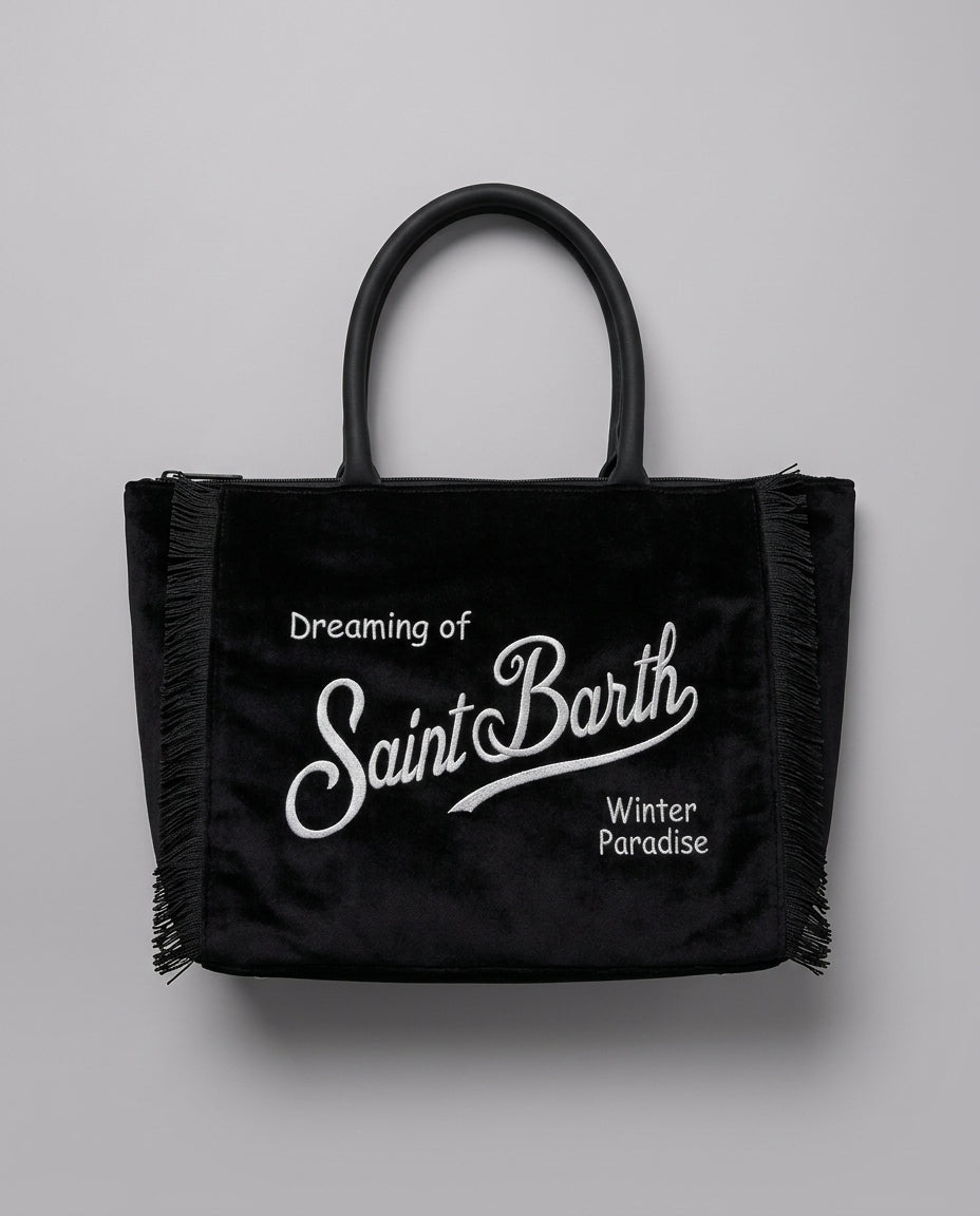 Borsa a Mano Saint Barth Kids Colette in velluto – fronte