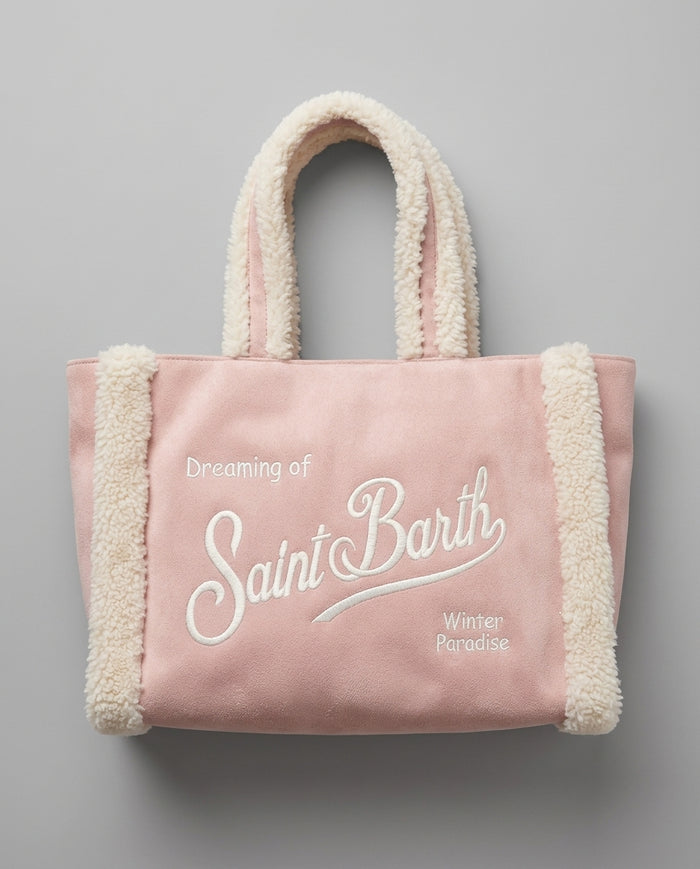 Borsa a Mano Saint Barth Kids Colette in shearling – fronte