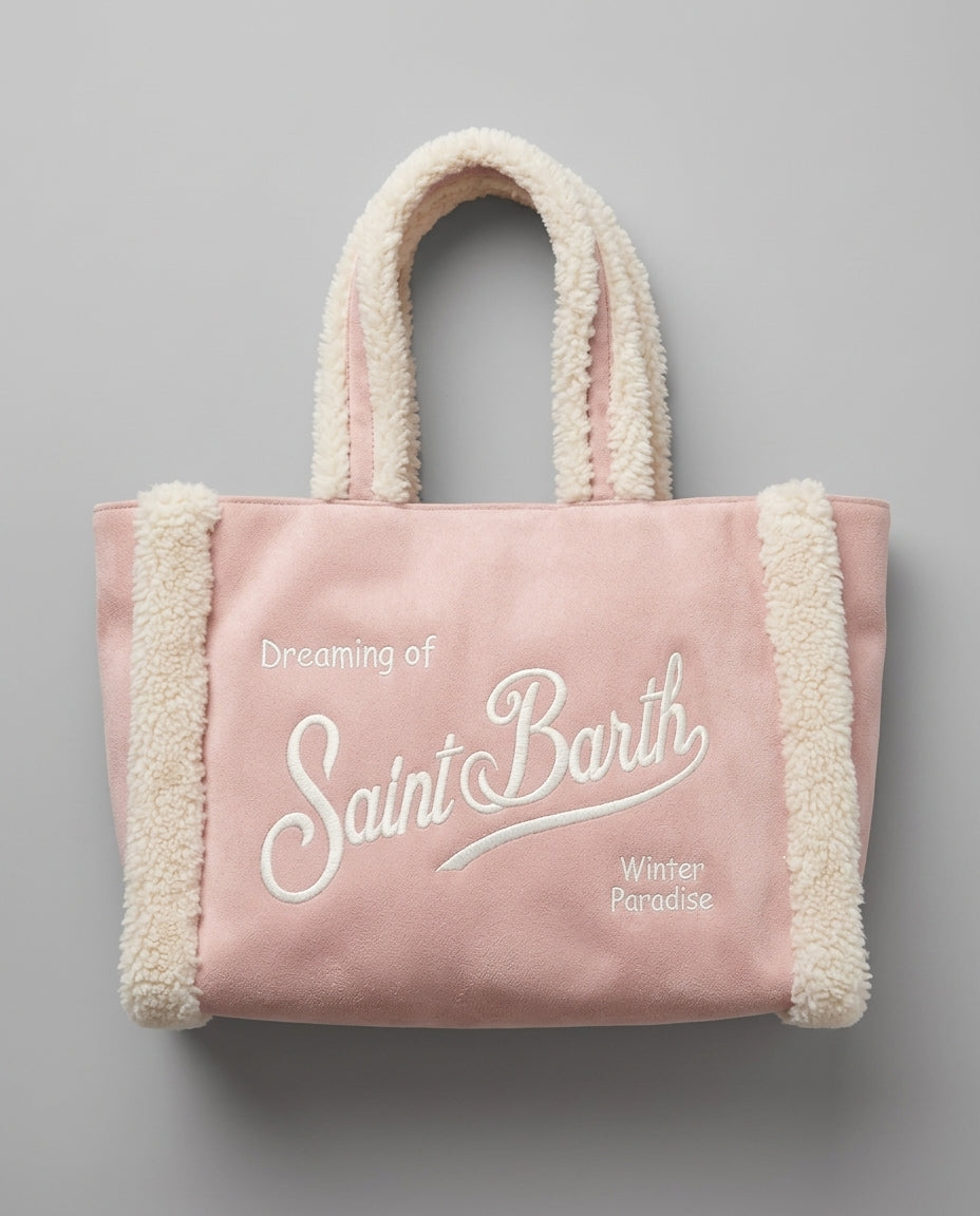 Borsa a Mano Saint Barth Kids Colette in shearling – fronte
