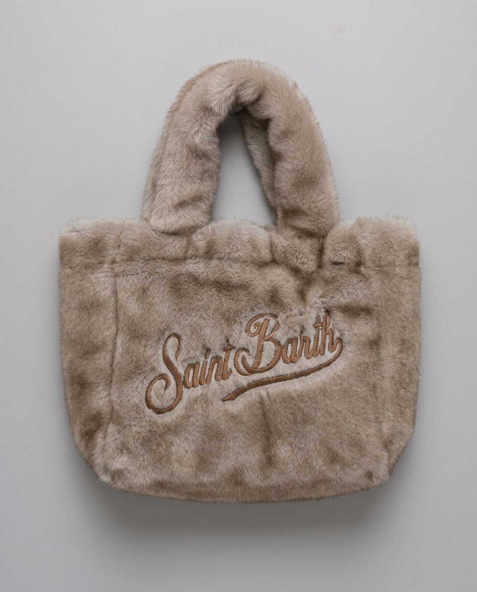 Borsa a Mano Saint Barth Kids Colette in pelliccia – fronte