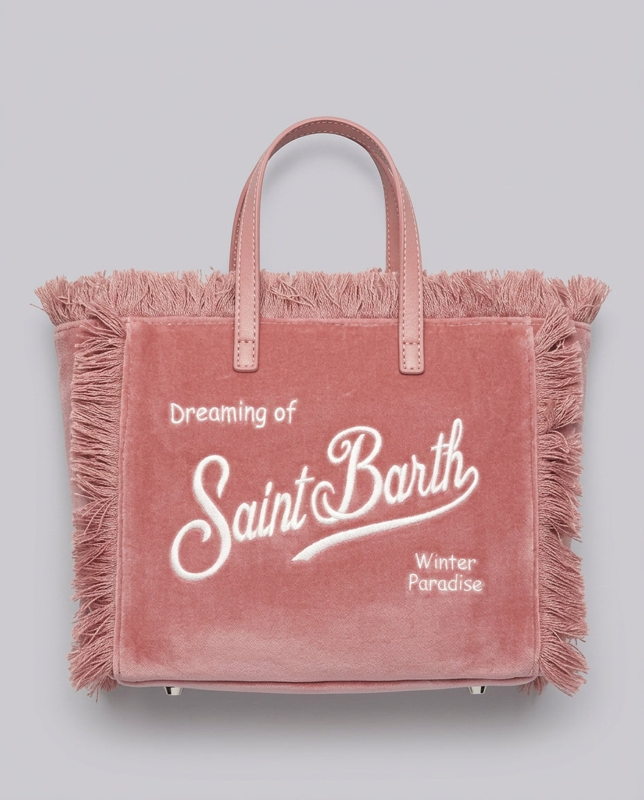 Borsa Vanity Mini Saint Barth Kids in velluto – fronte