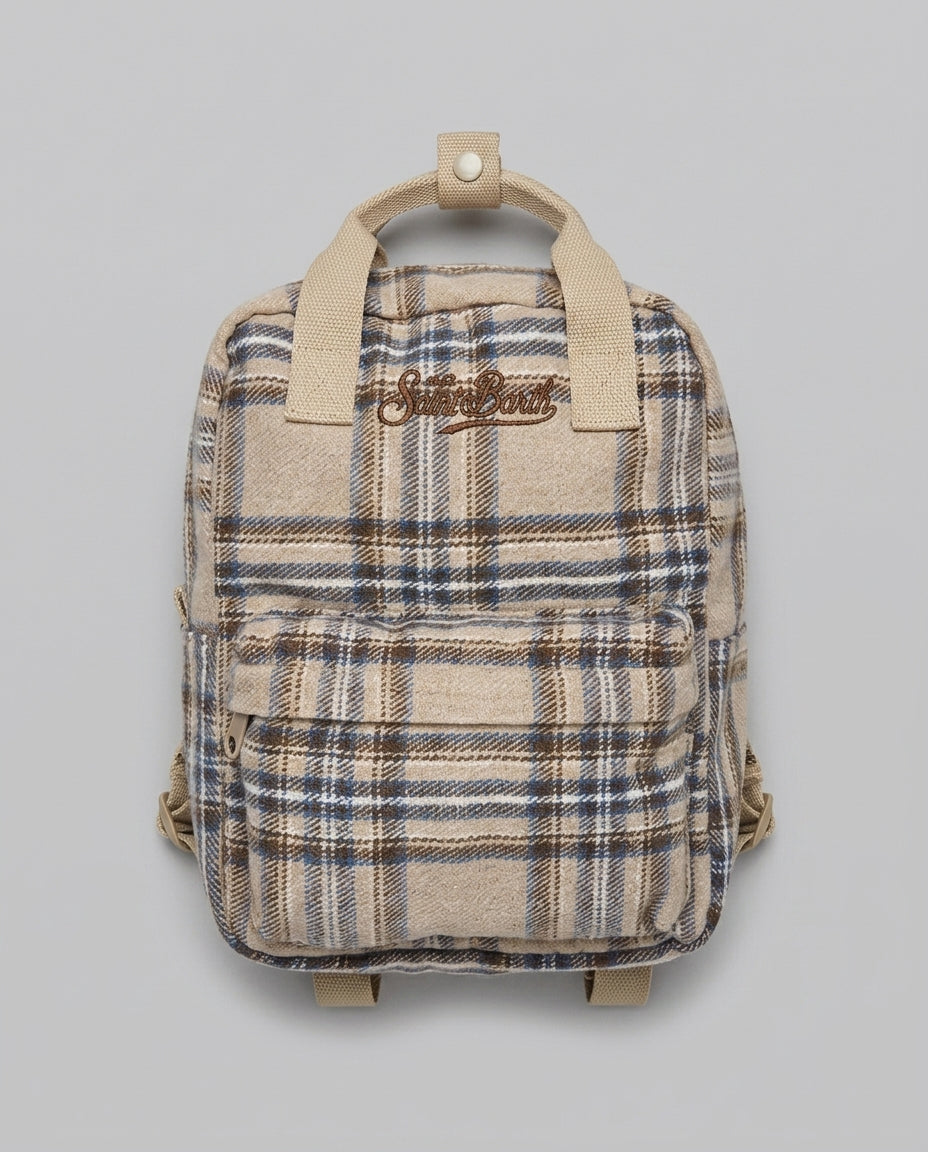 Zainetto Saint Barth Kids Mini Backpack tartan – fronte