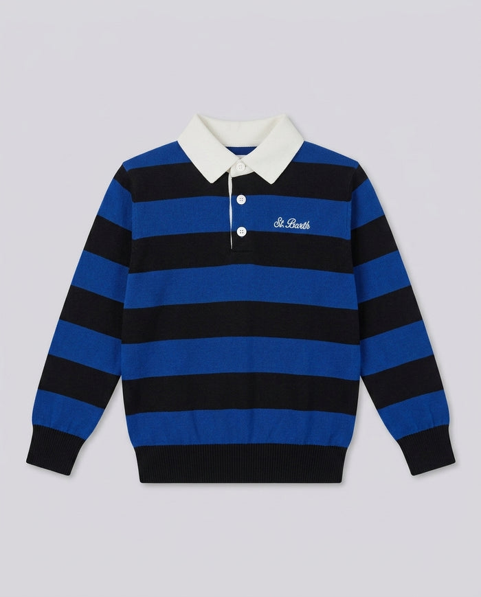Maglia Polo Saint Barth Kids a Righe – fronte