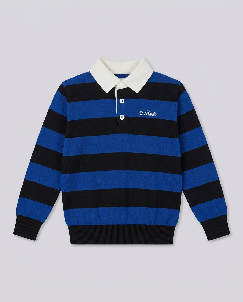 Maglia Polo Saint Barth Kids a Righe – fronte