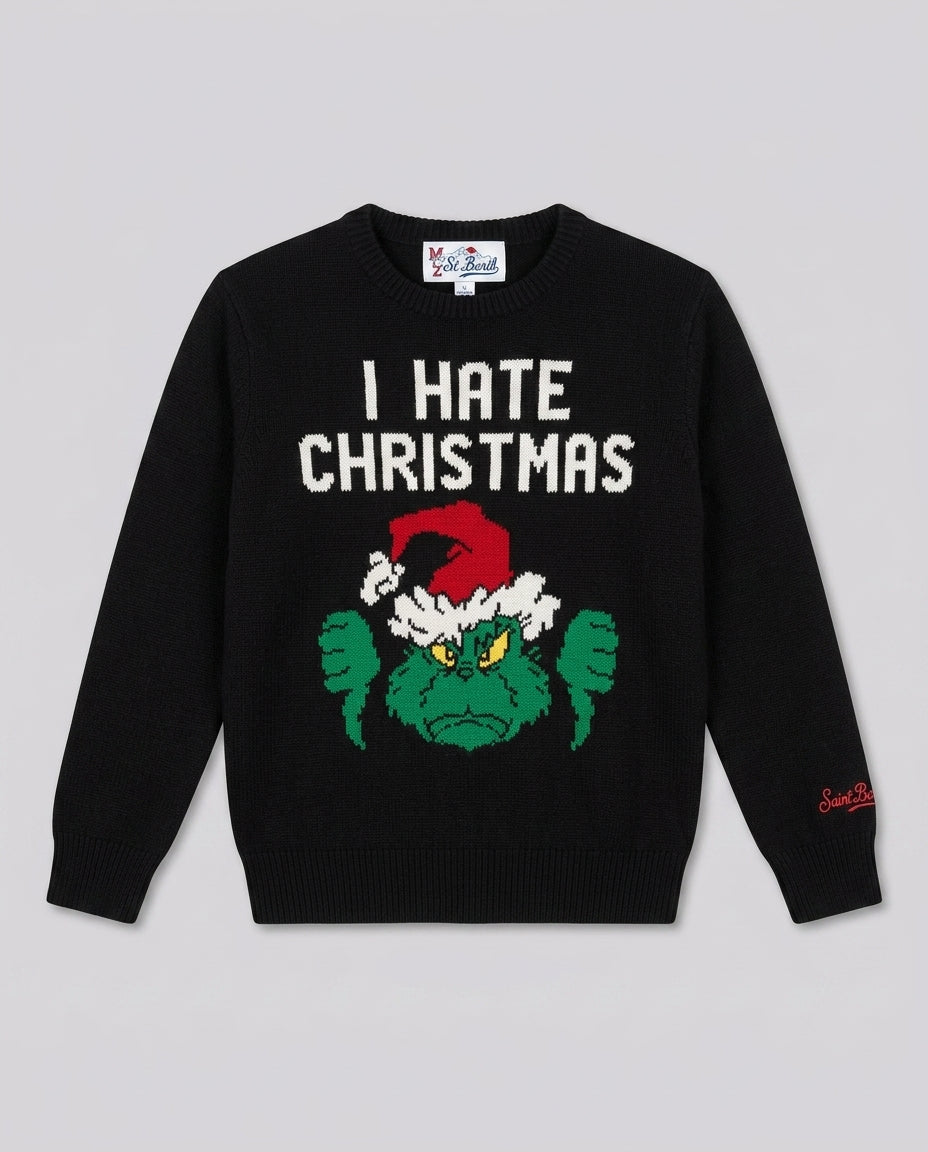 Maglione Natalizio Saint Barth Kids Grinch Boo – fronte