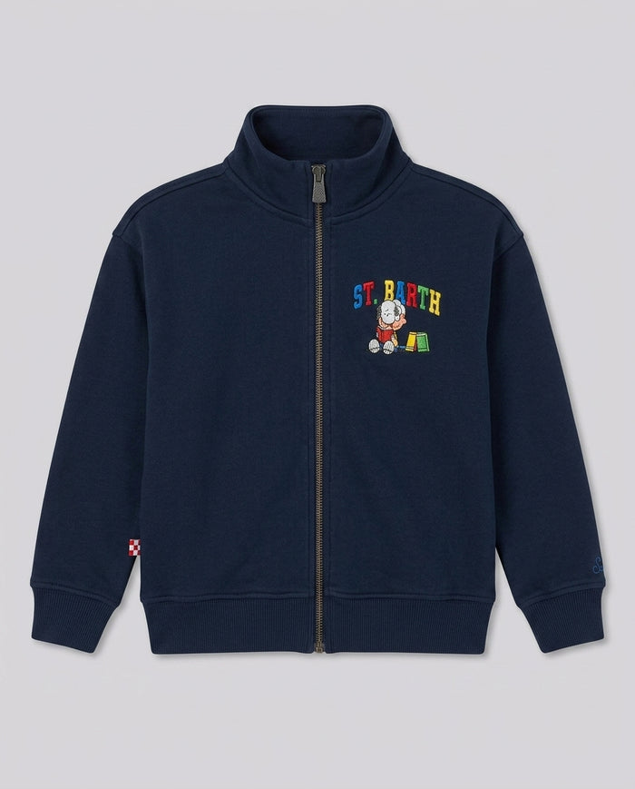 Felpa con Zip Saint Barth Kids Snoopy School – fronte