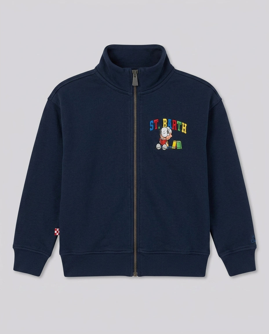 Felpa con Zip Saint Barth Kids Snoopy School – fronte