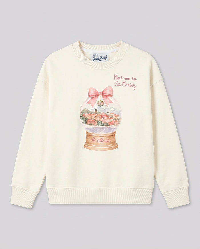 Felpa Saint Barth Kids St Moritz Meet Me Snowglobe – fronte