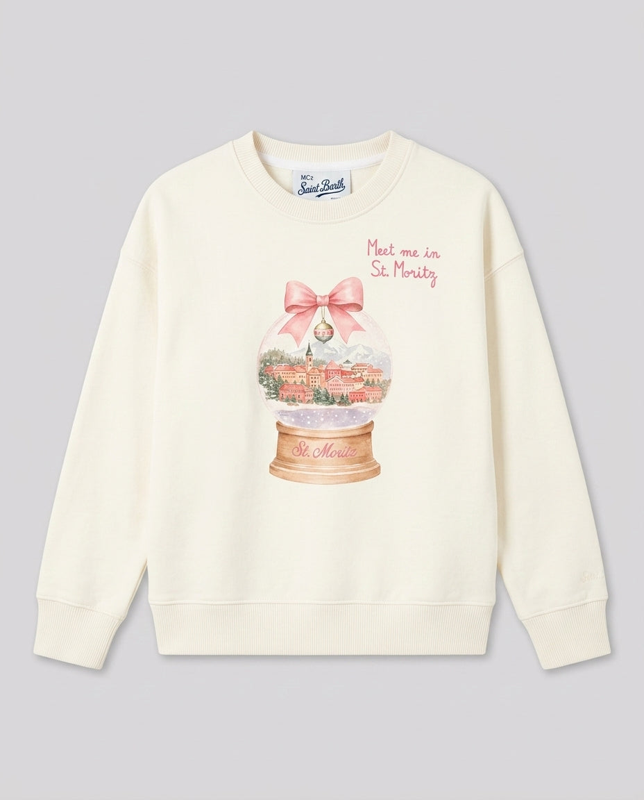 Felpa Saint Barth Kids St Moritz Meet Me Snowglobe – fronte