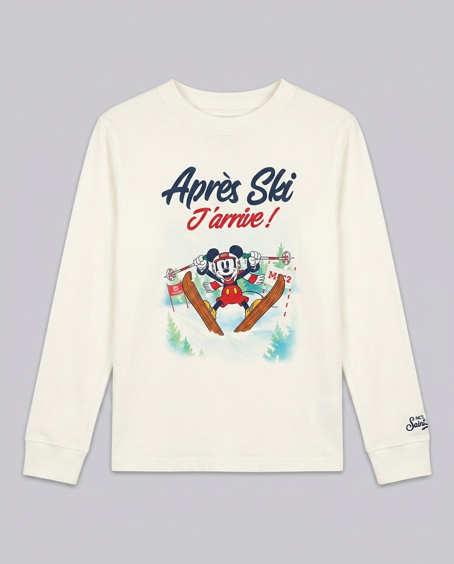 Maglia Manica Lunga Pesante Saint Barth Kids Mickey J'arrive – fronte