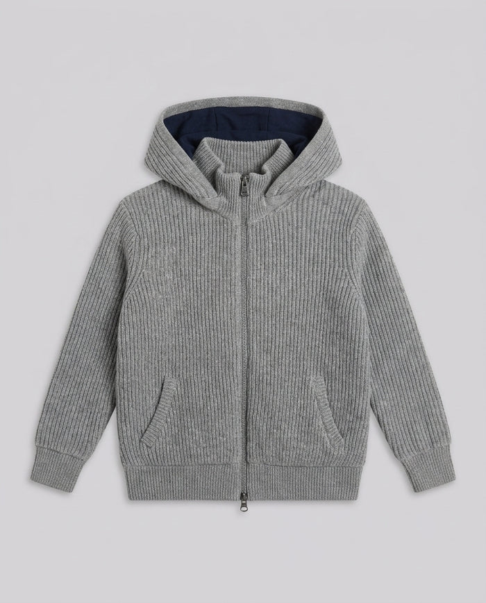 Maglione con Cappuccio Saint Barth Kids Grigio Melange – retro