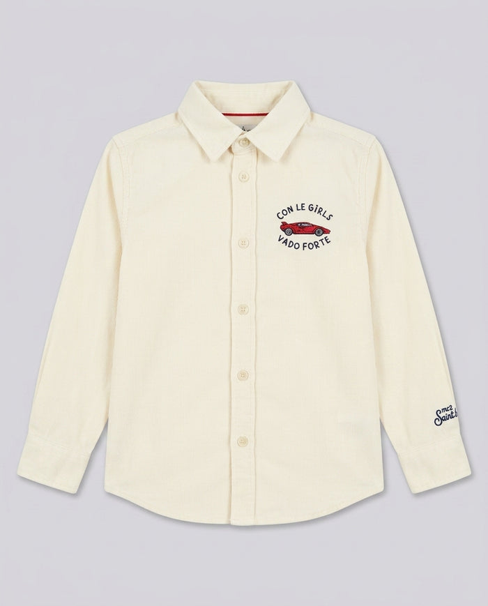 Camicia Saint Barth Kids Velluto a Coste Forte – fronte