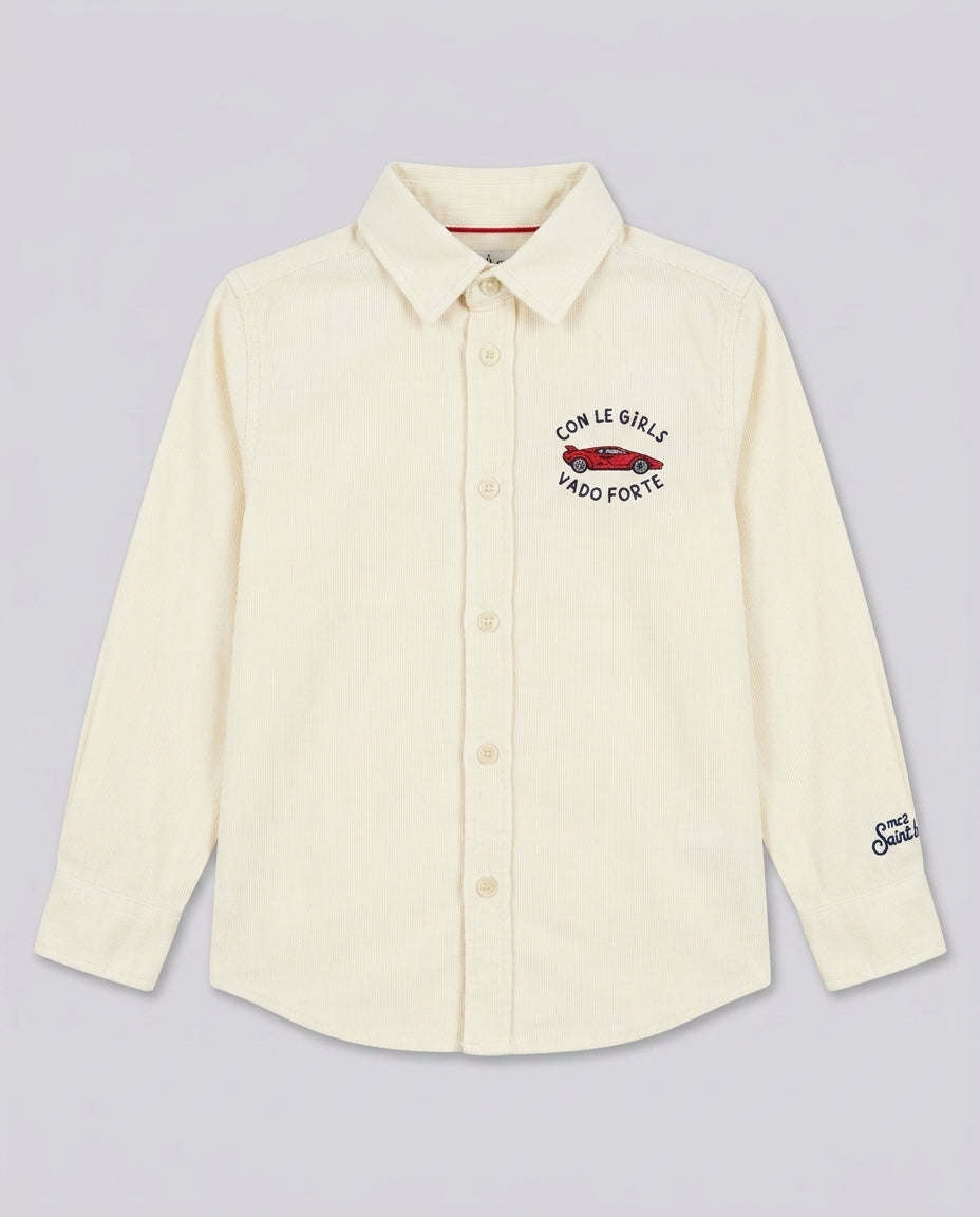 Camicia Saint Barth Kids Velluto a Coste Forte – fronte