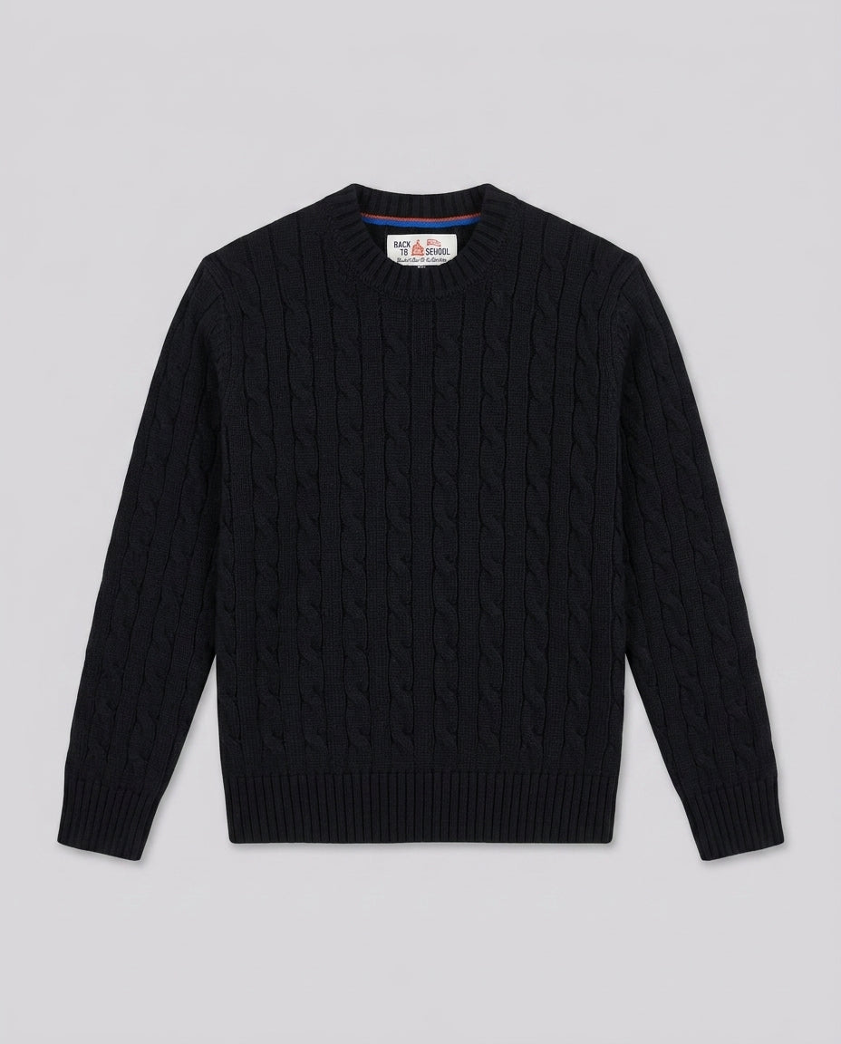 Maglione Saint Barth Kids a Trecce Blu Notte – fronte