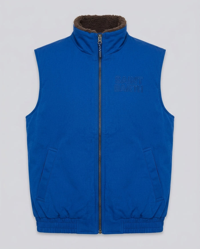 Gilet Cerato Saint Barth Kids Blu Royal – fronte