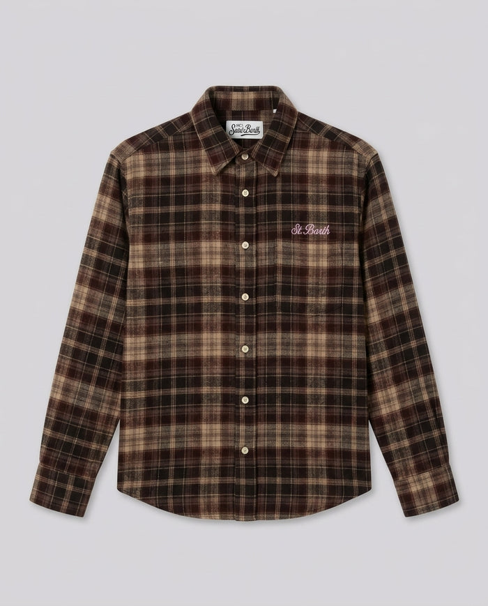 Camicia in Flanella Saint Barth Kids Hello Kitty Tartan – retro
