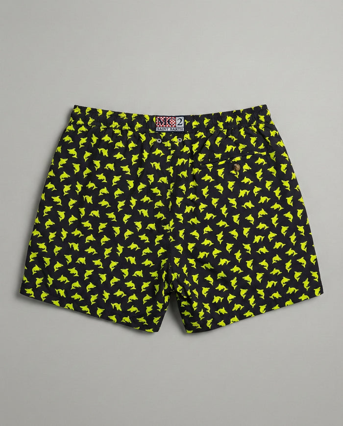 Costume Nero Uomo Stampa Shark | Mc2 Saint Barth Mc2 Saint Barth