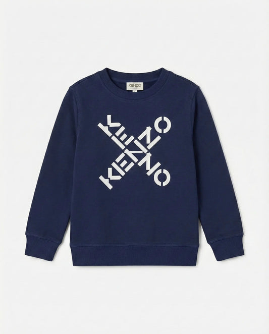 Felpa Kenzo Bambino | Logo Frontale | Blu | Outlet Kenzo