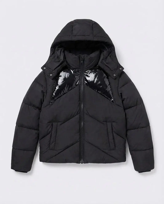 Piumino Msgm Donna | Giubbotto in Nylon | Logo Cappuccio | Nero | Outlet MSGM