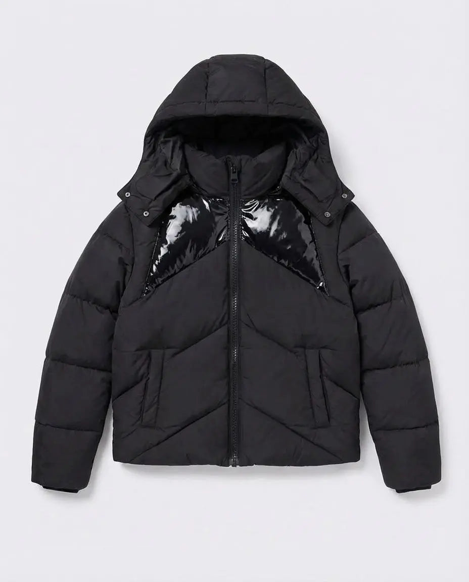 Piumino Msgm Donna | Giubbotto in Nylon | Logo Cappuccio | Nero | Outlet MSGM