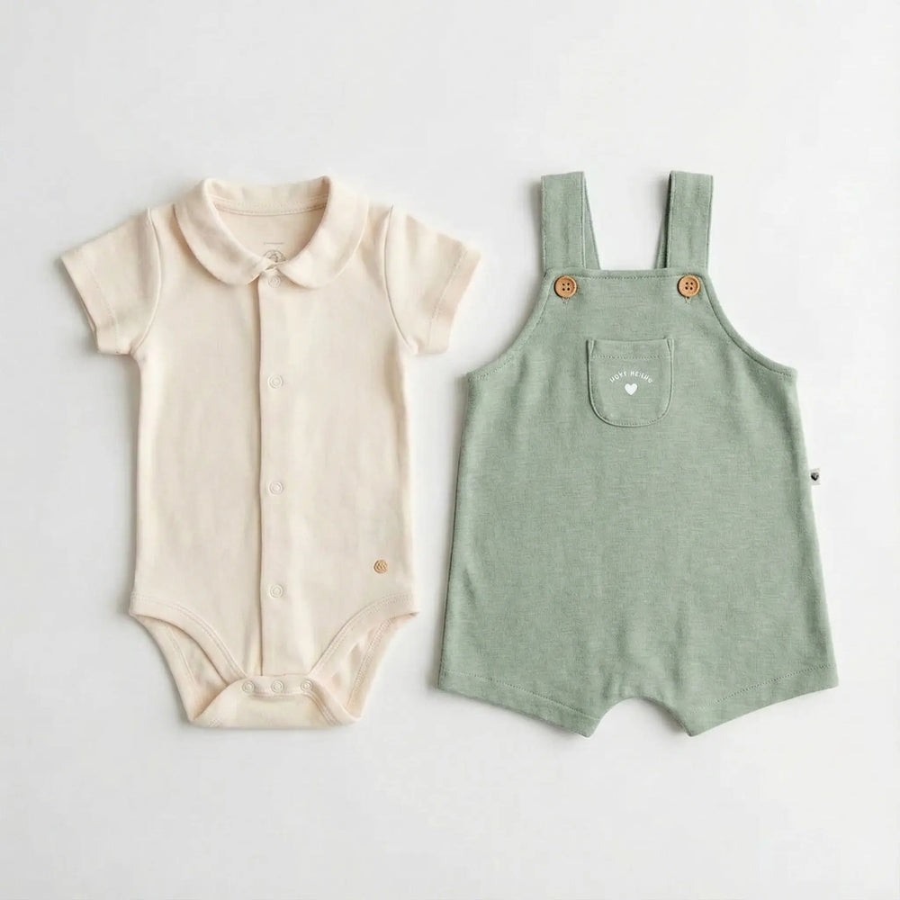 COMPLETO SALOPETTE BEBÈ IN JERSEY FIAMMATO PETIT BATEAU Petit Bateau